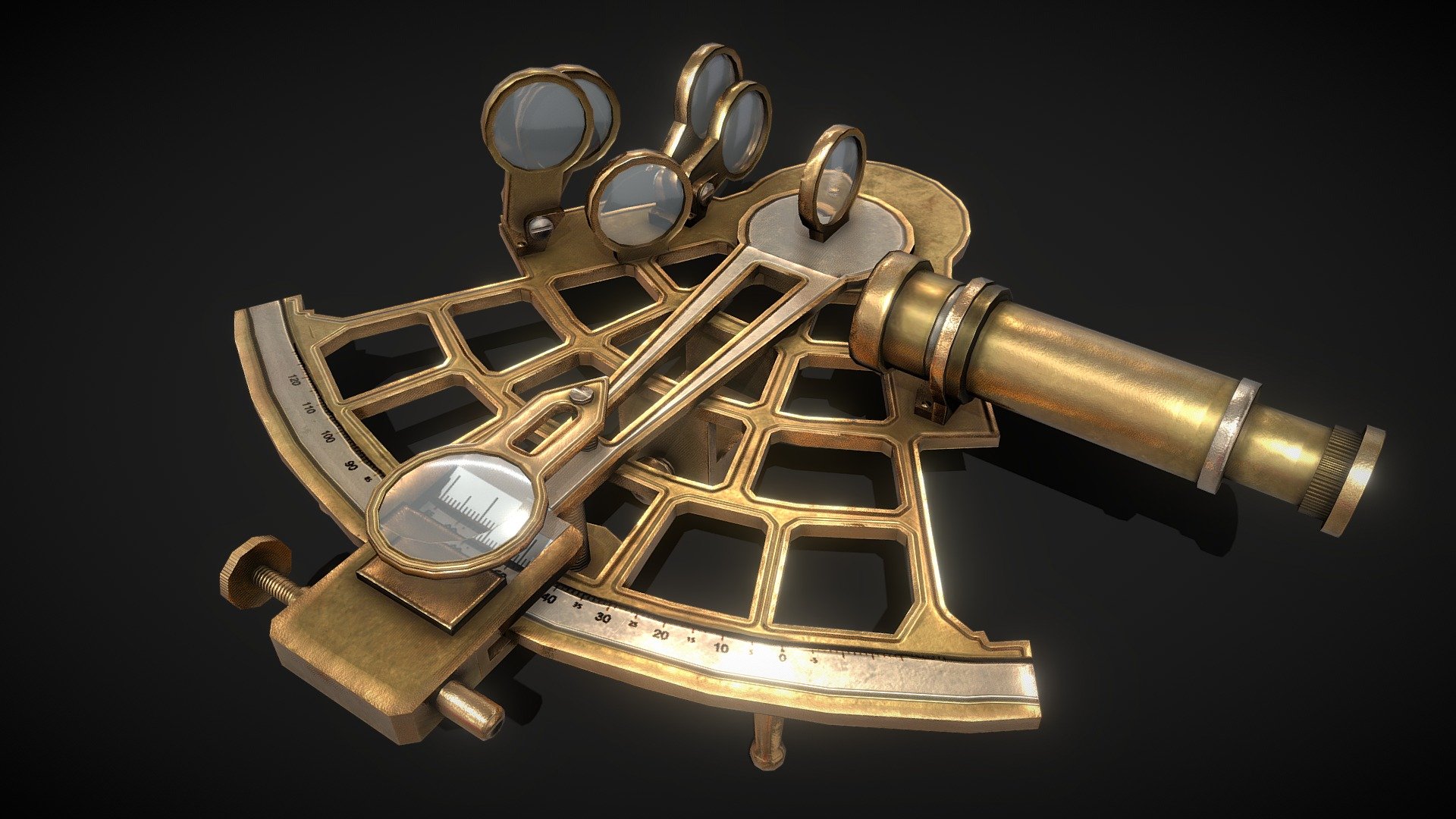 Antique Sextant Telescope – low poly