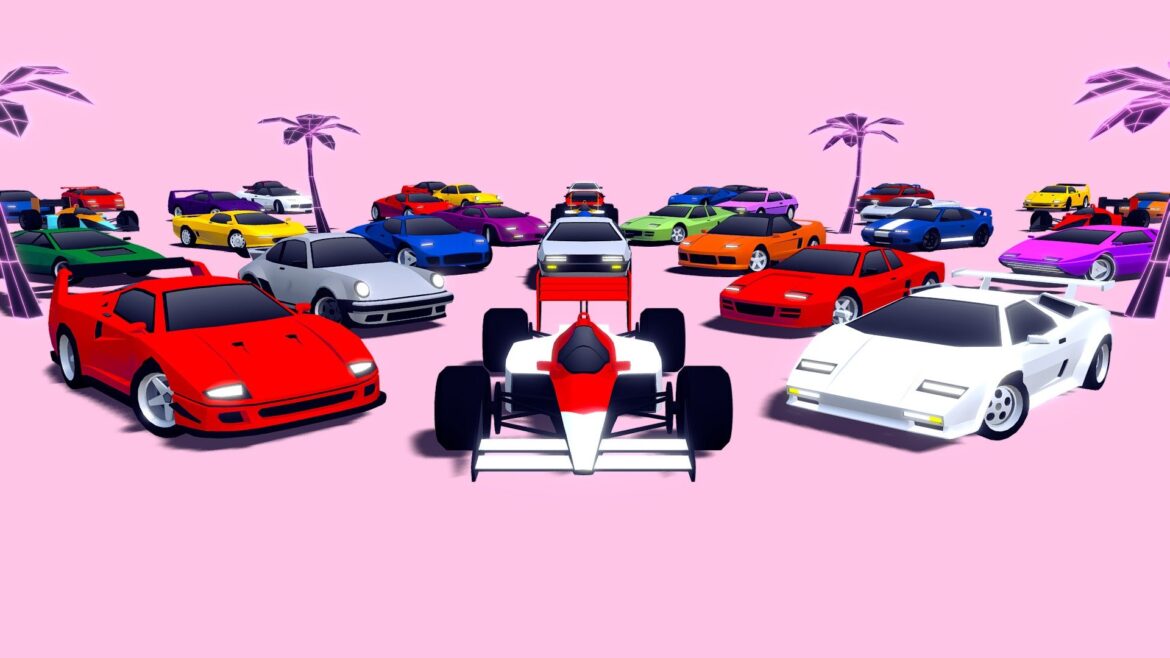 arcade retro super cars 3d model