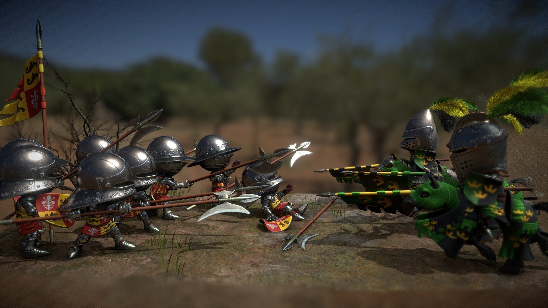 Battle of medieval knights (toy/style)