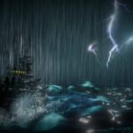 Battleship in the storm