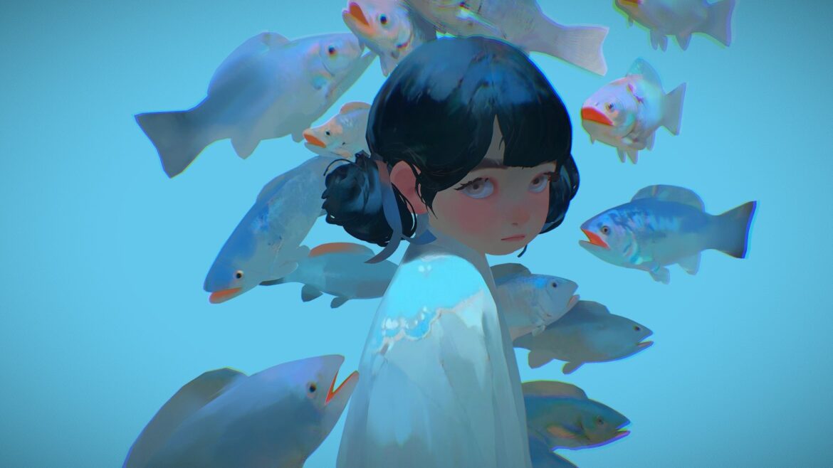 blue girl 3d model