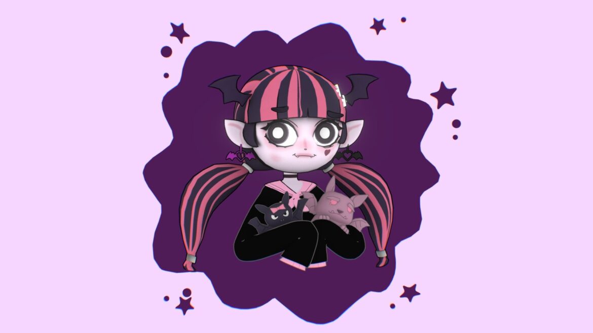 chibi draculaura 3d model