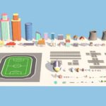 City Exteriors Set Low Poly