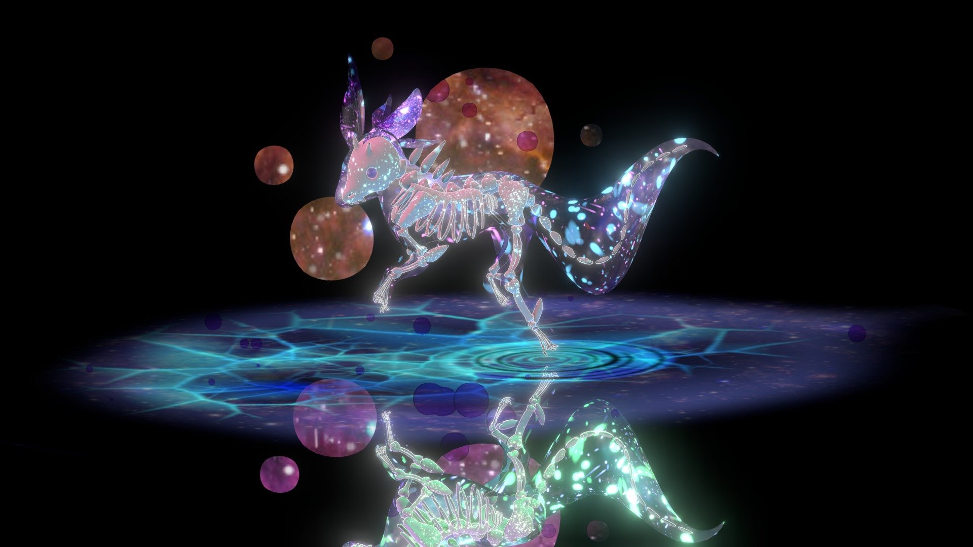Cosmic Dual Bone Foxes