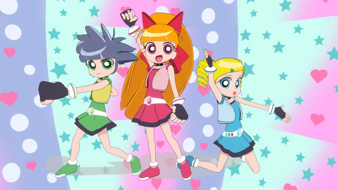Powerpuff Girls Z 3d Model - Powerpuff Girls Z anime 3D model standing heroically with cel-shaded style.