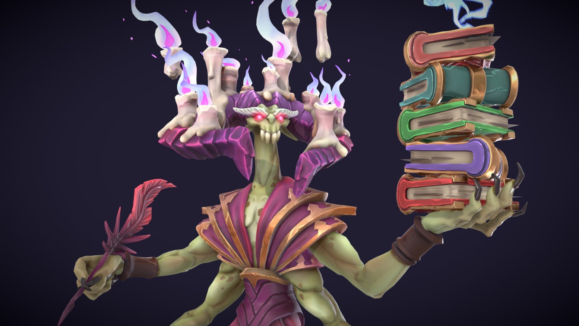 Demon Librarian || Stylized Game Ready Character