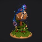Fantasy postbox with a bird