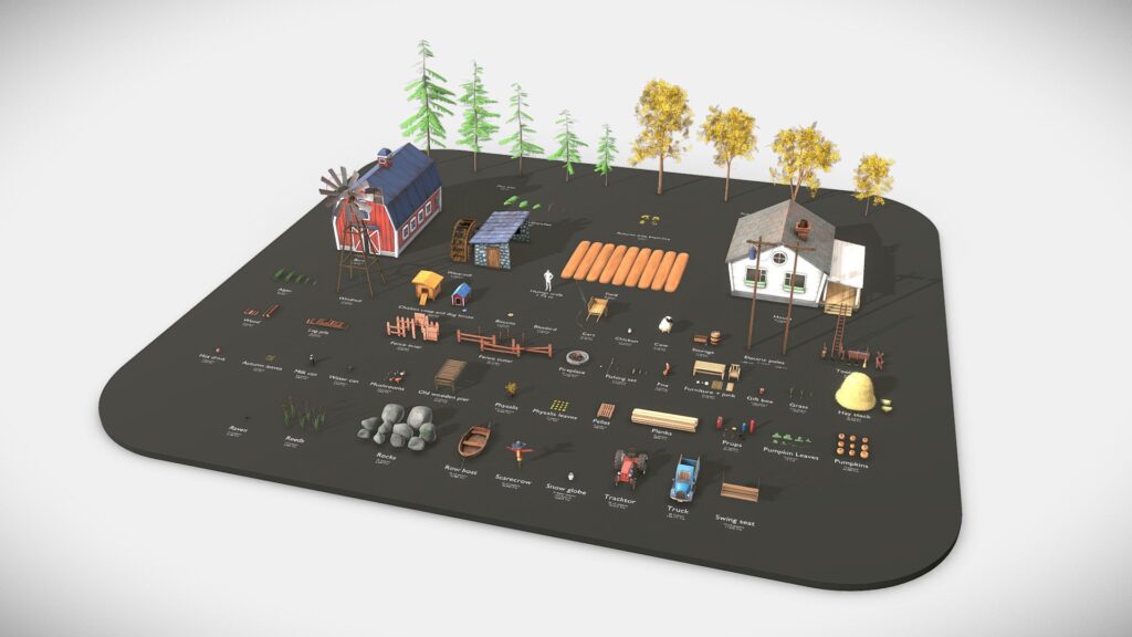 Download Farm Prop Pack – Stylized 3D Model | Deep3DSea
