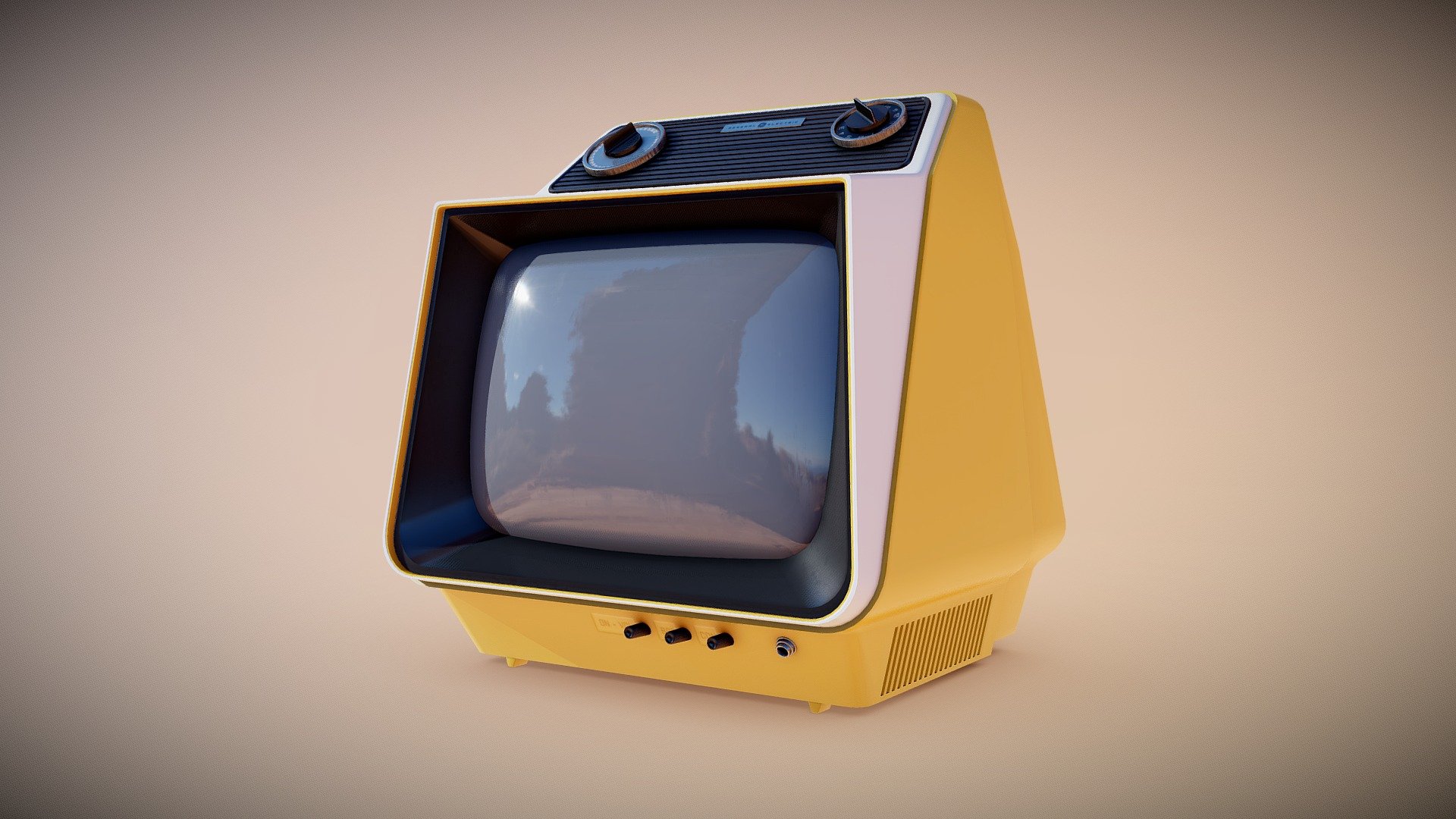 G. E. 1975 Space Age Retro Yellow T.V.