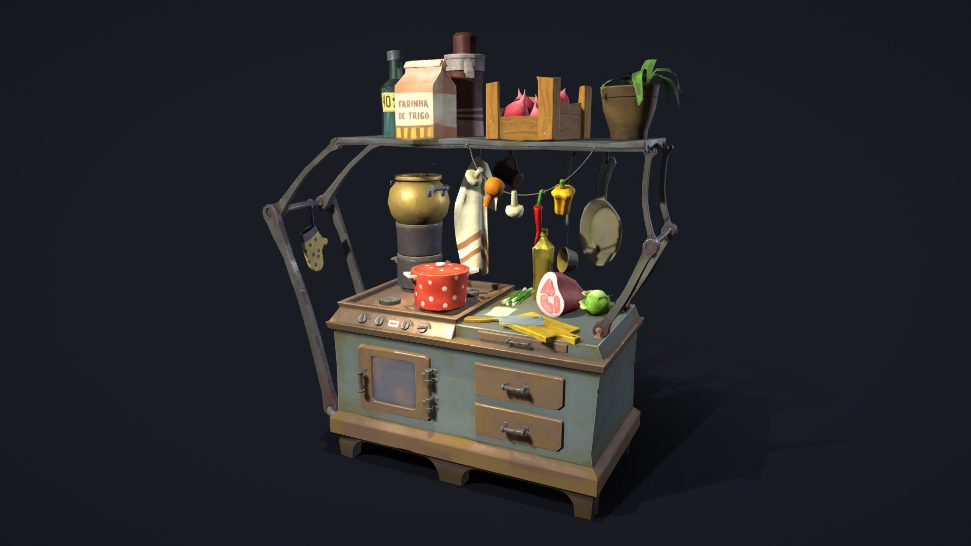 Hand painted kitchen