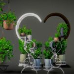 hanging pots collection with plant stands 3d model