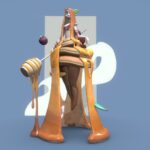 honey berry princess stylized character 3d model