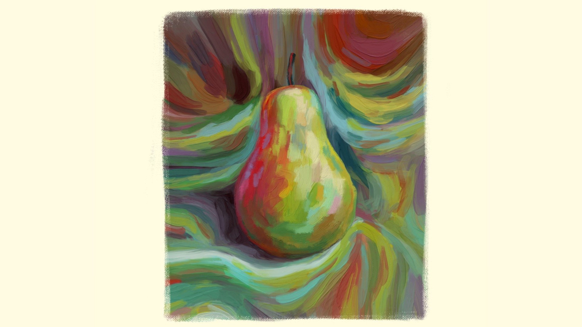 “Just A Pear” Impressionist art re construction