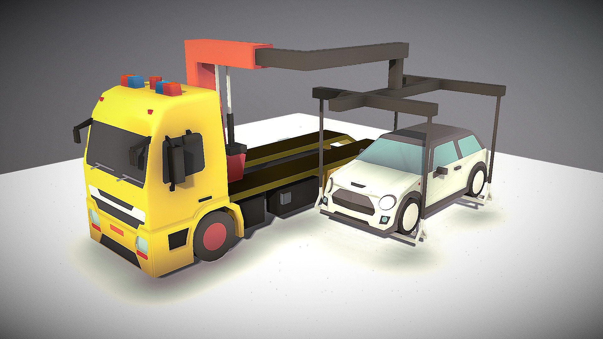 low poly Tow truck