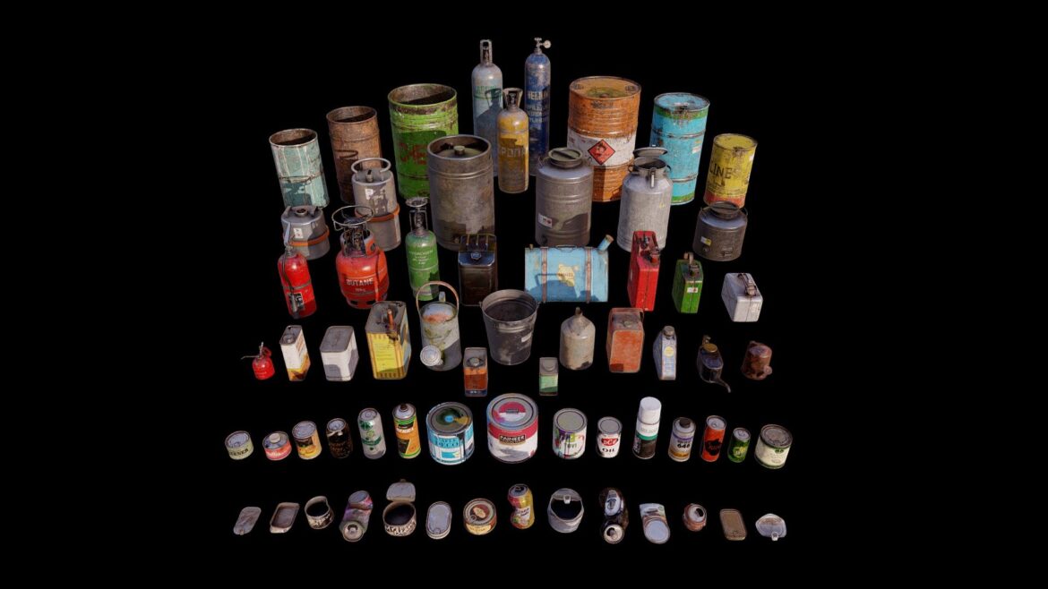 metal containers 3d model