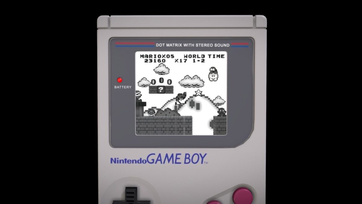 nintendo gameboy super mario land 3d model