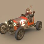 Pig racing car