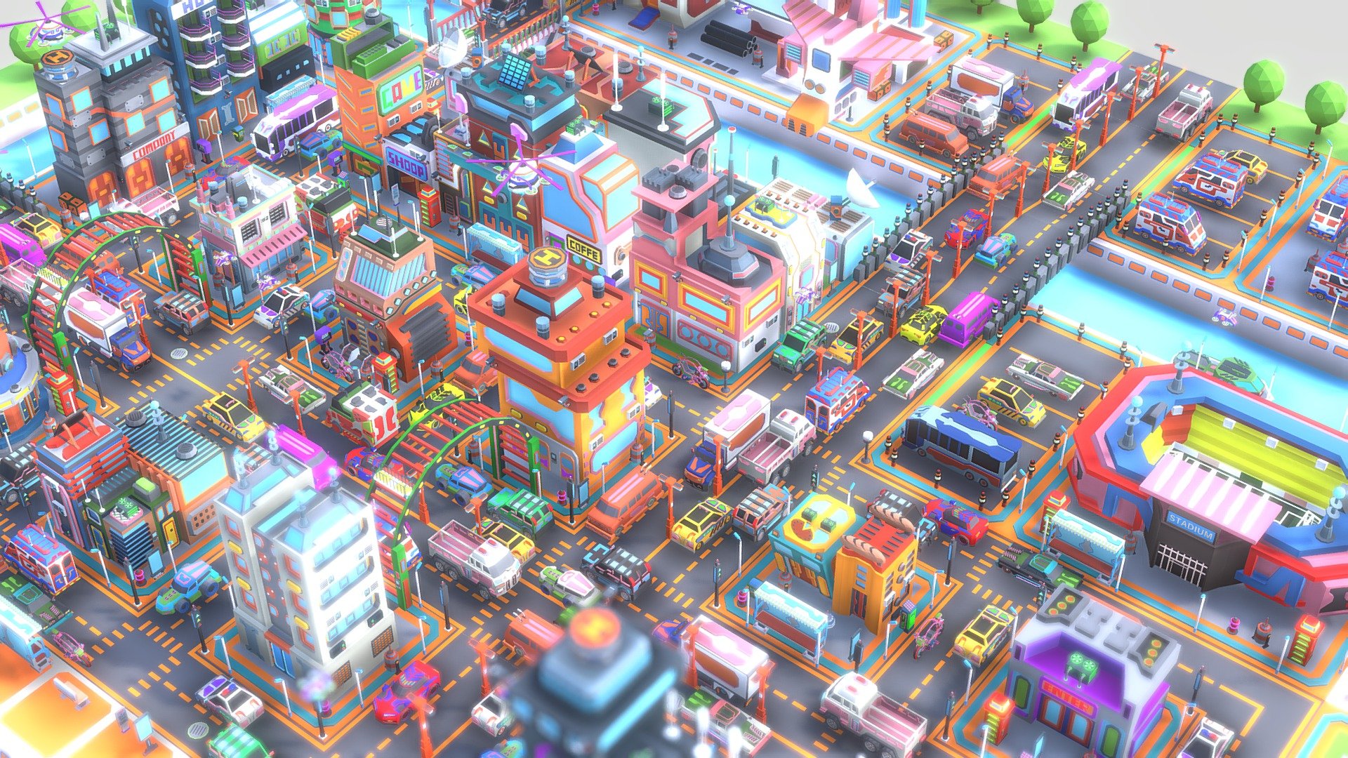 Scifi City Cartoon