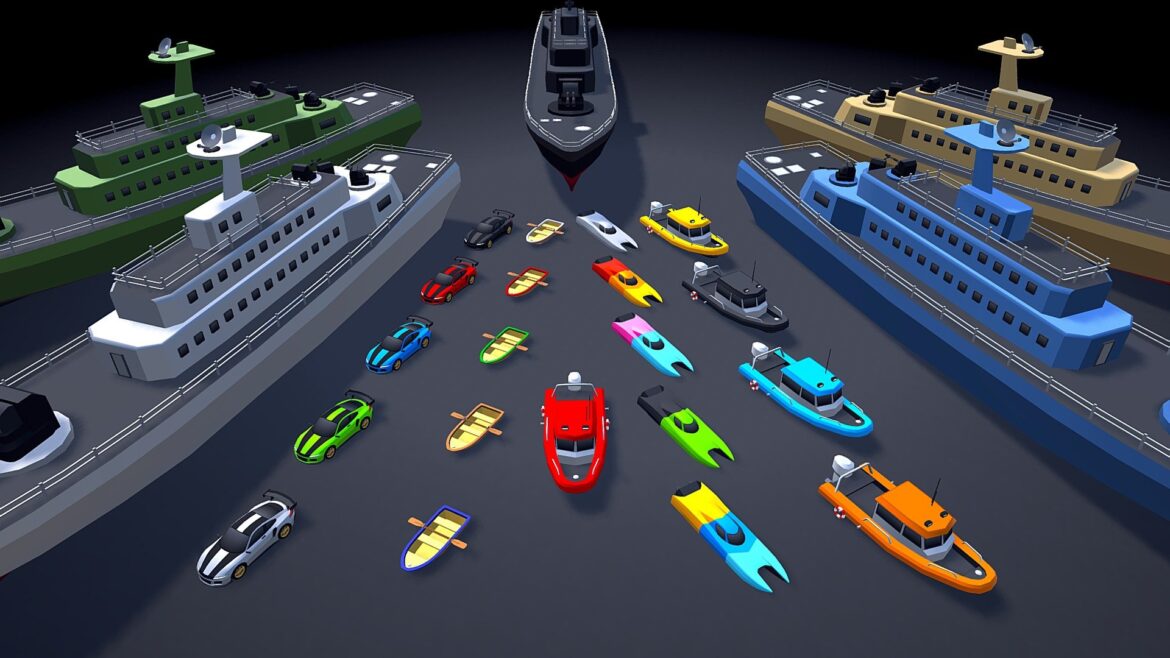 Arcade Ultimate Pack 3d Model - September 2022 Arcade Ultimate Pack 3D models with new water vehicles, ships, and classic arcade assets for game development.