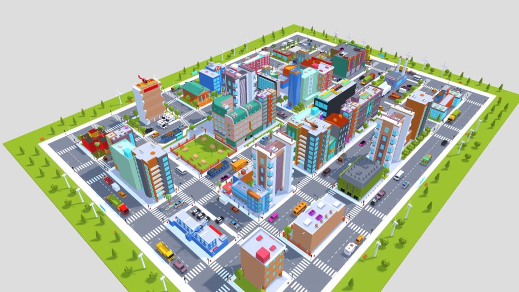 Simplepoly City 3d Model - Optimized Low Poly Assets Pack