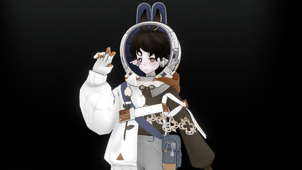 space rabbit cartoon anime character 3d model