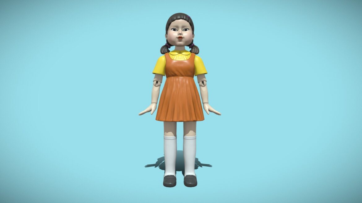 squid game doll 3d model