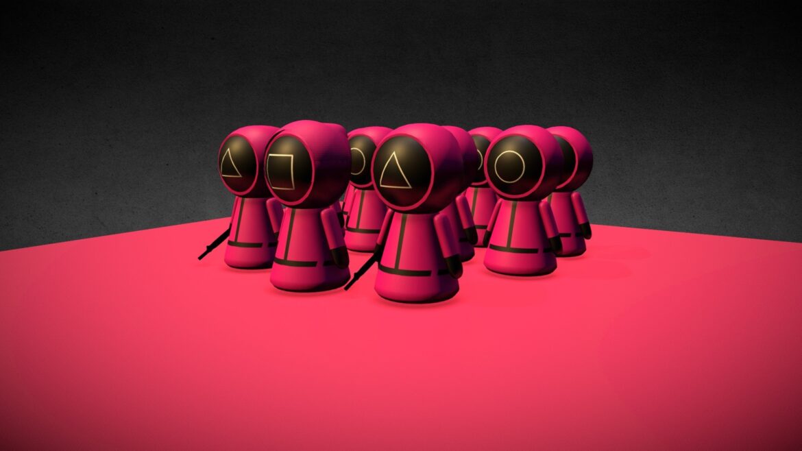 squid game pink character 3d model