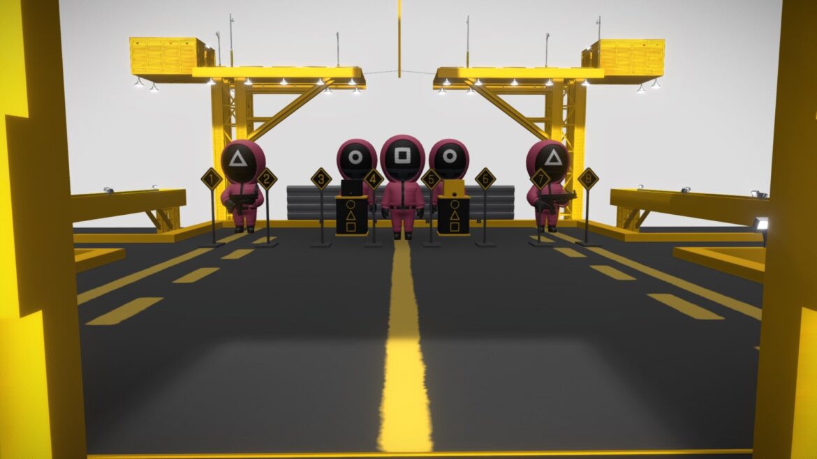 squid game tug of war game room 3d model