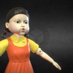 squid games creepy doll 3d model
