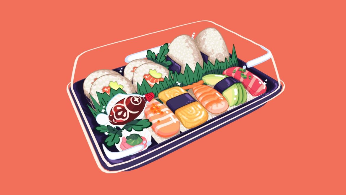 stylized sushi 3d model