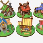 Stylized village (profile houses)