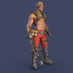 stylized wasteland character 3d model
