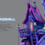 stylized windmill 3d model