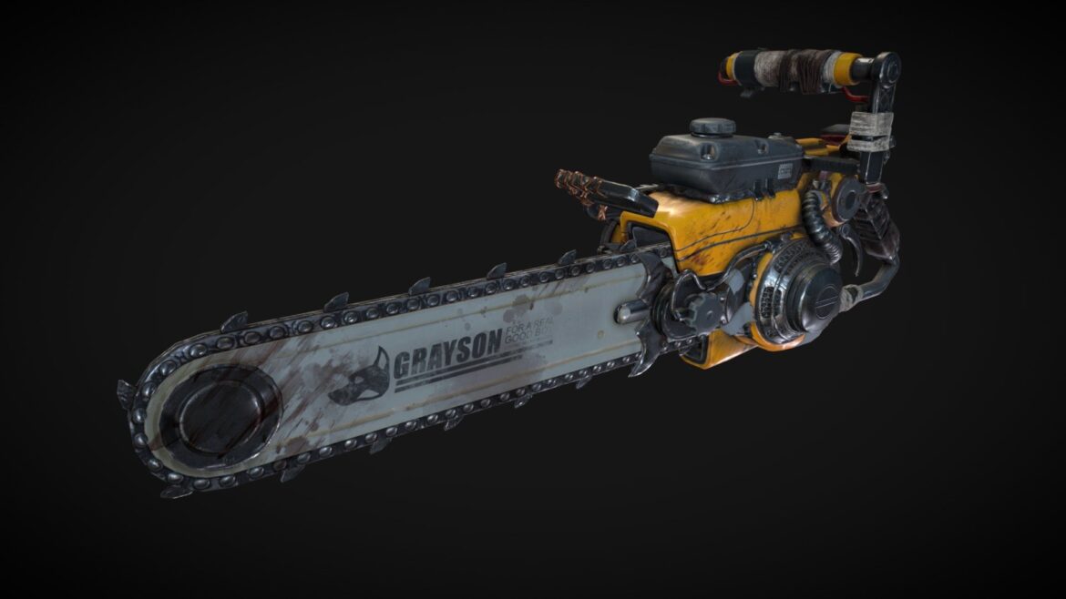 the walking dead saints amp sinners chainsaw 3d model