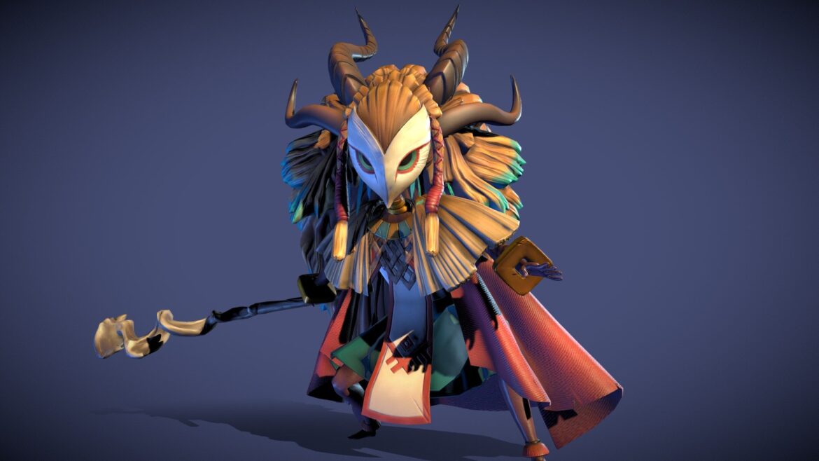 tribal girl sculpt 3d model