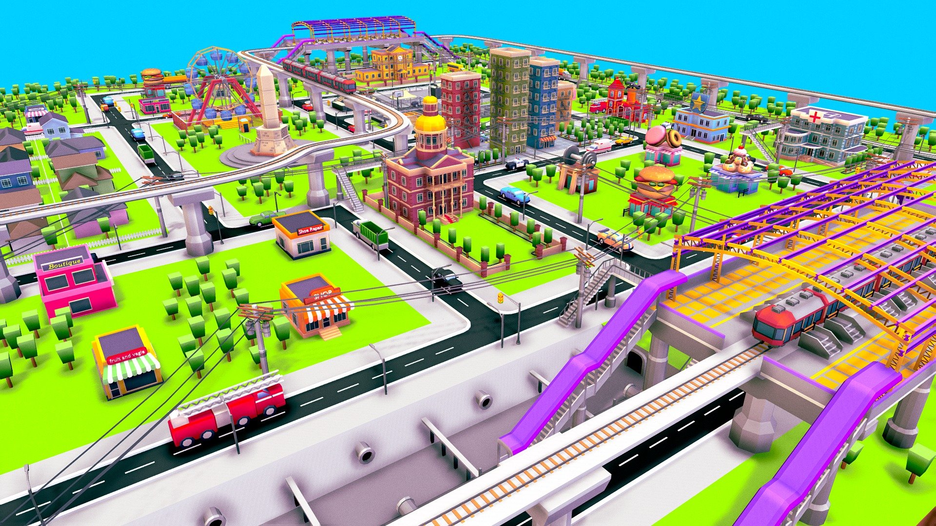 City Set – Low Poly Pack
