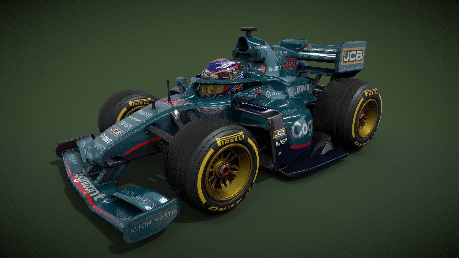 F1 Aston Martin (toy version caricatured)
