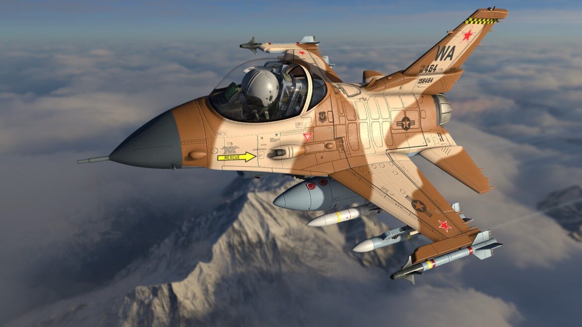 f16 aggressor brown toy style 3d model