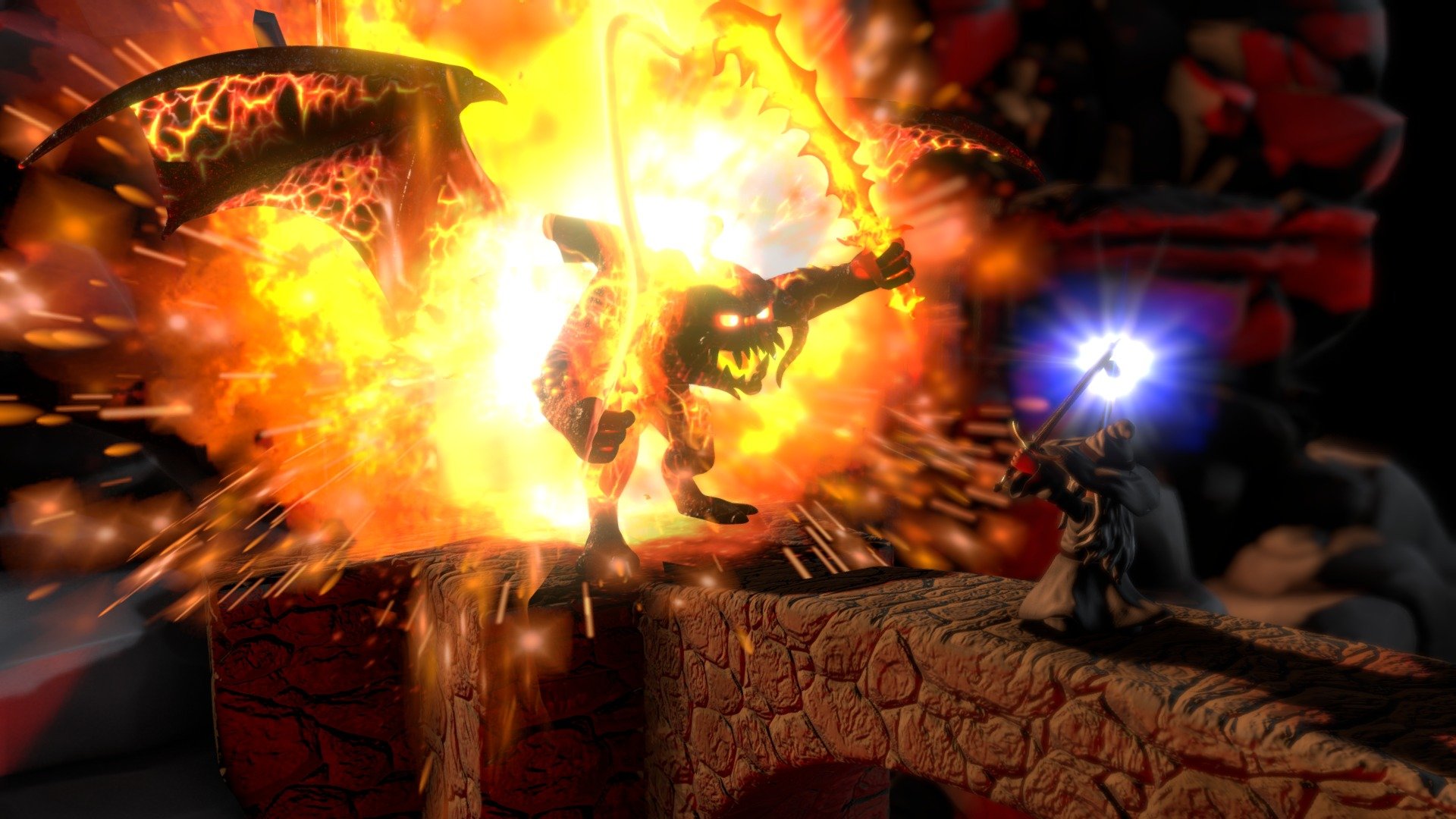 Gandalf vs Balrog (toy version)