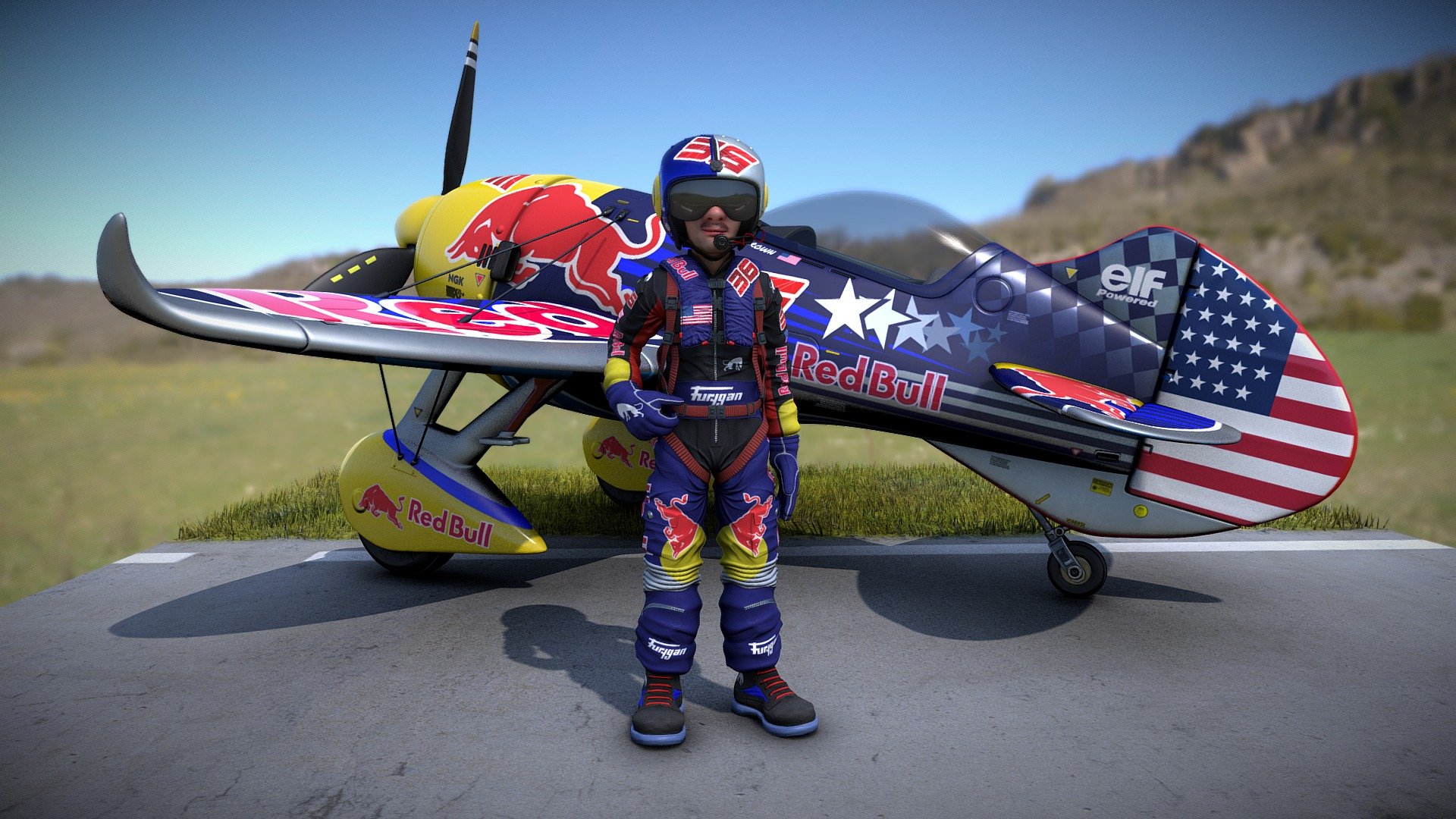 GeeBee-R3 Air-racing Toy_landing