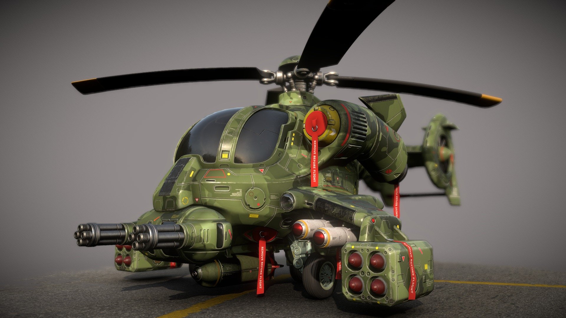 Helicopter prototype BH-500 landing