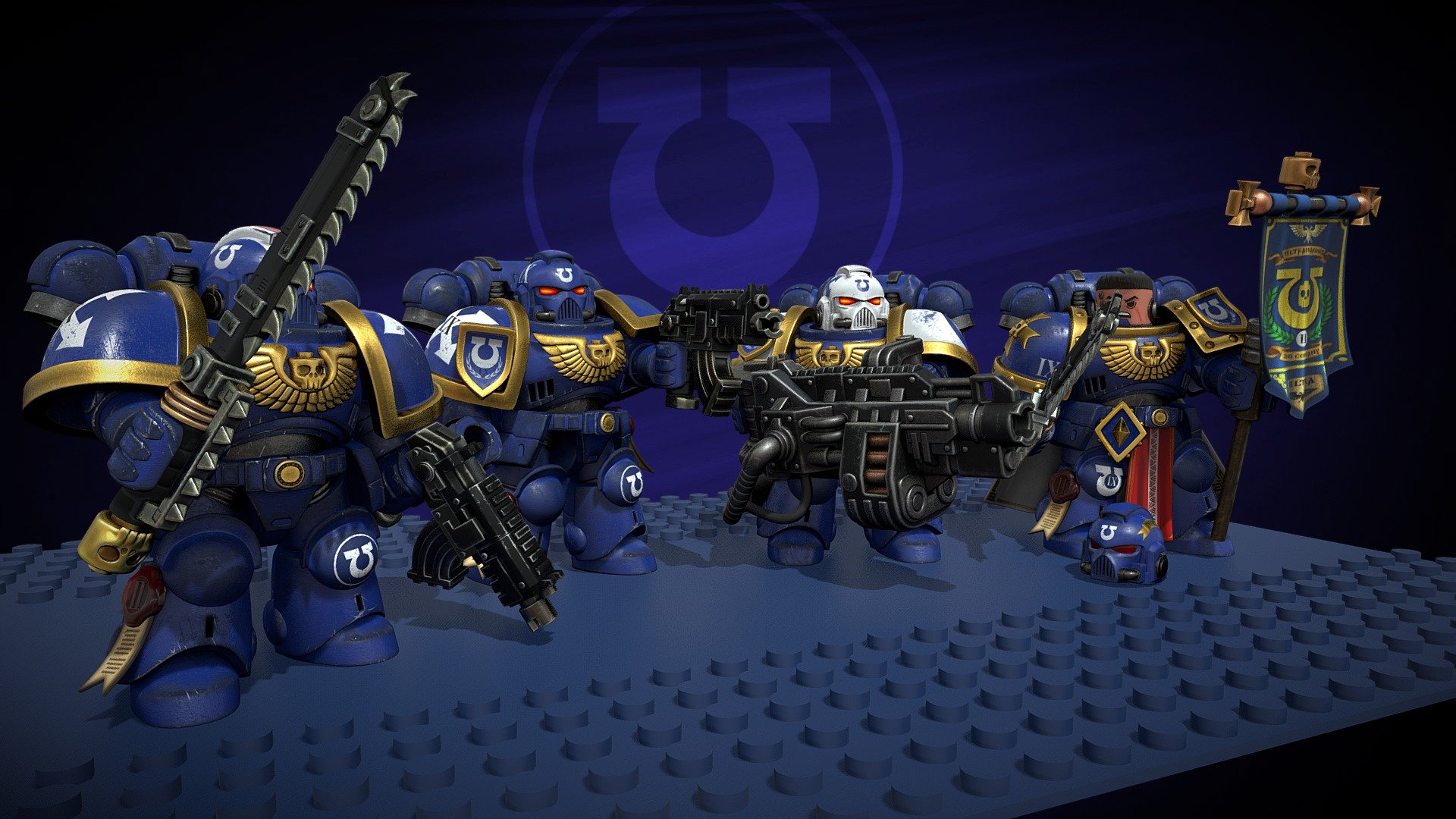 Lego Ultramarines spacemarines W04k in action