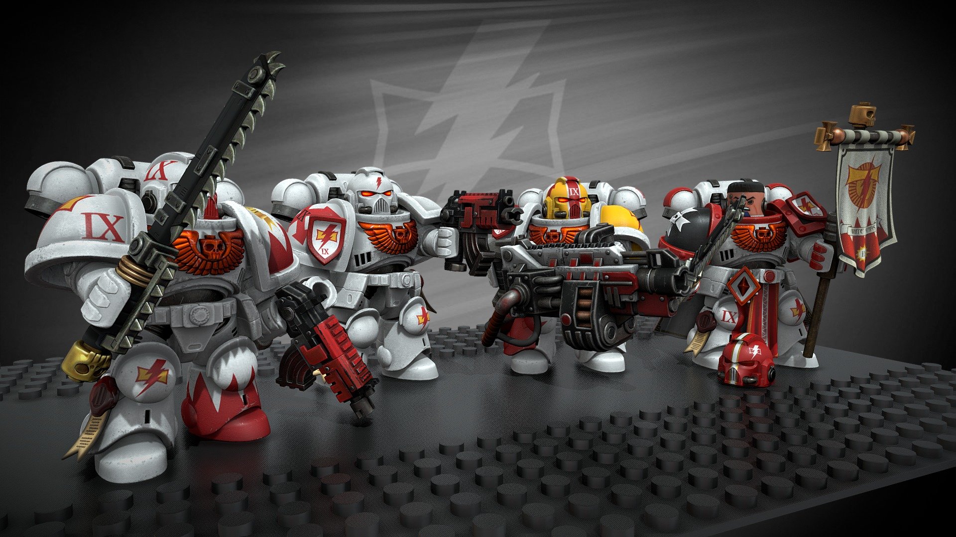 Lego White Scars spacemarines W04k in action