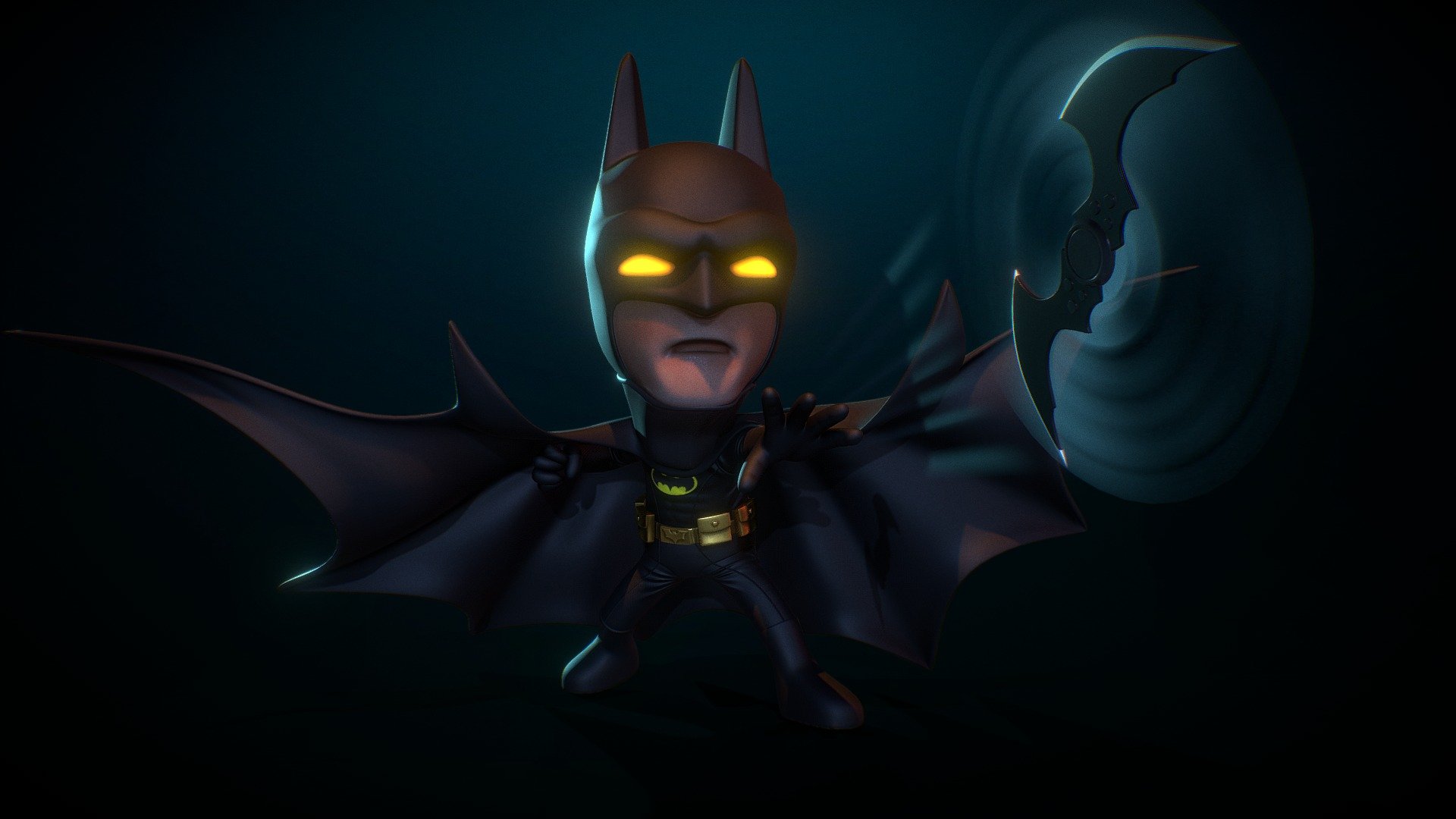 Little Batman in action