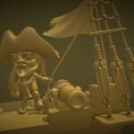 Litttle pirate Jack in vassel (3dprint)