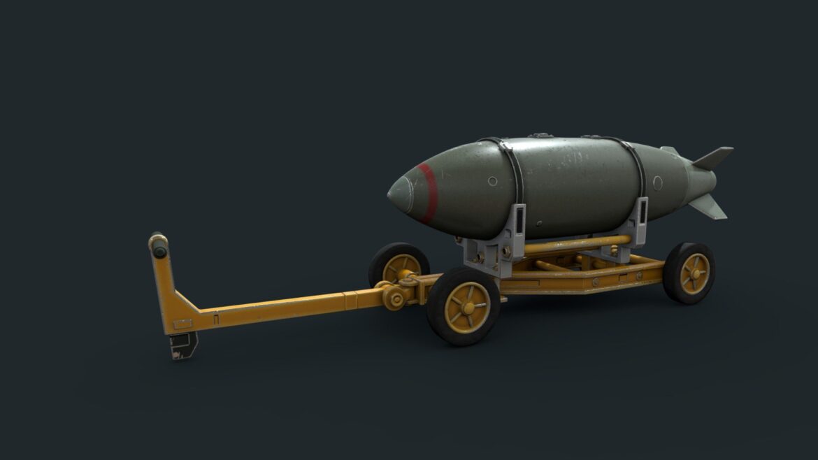 navy universal bomb cart 3d model