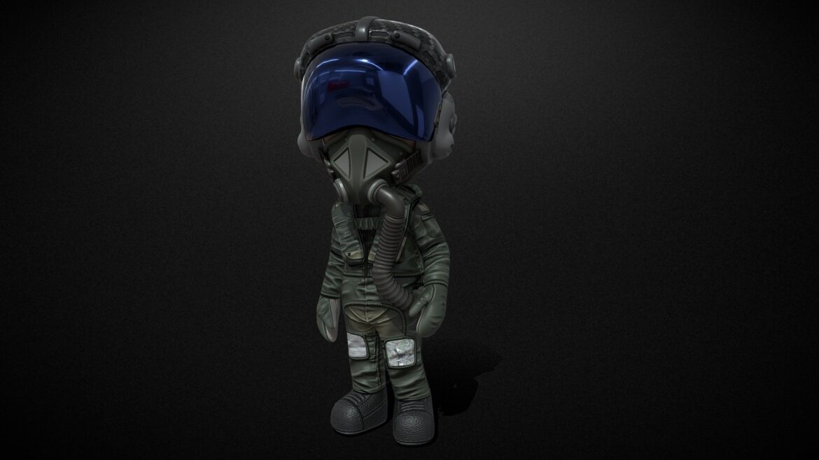pilota usaf f35 3d model
