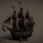 pirates galleon toy style 3d model