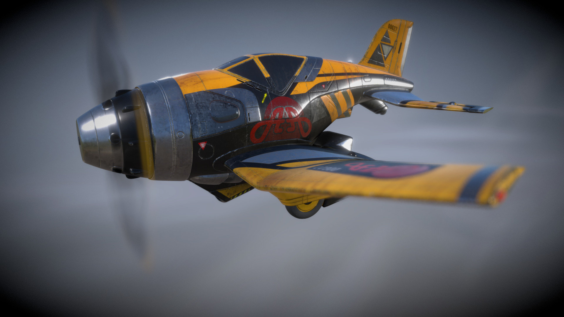 Futuristic Racing Plane 3d Model - High-Speed Concept
