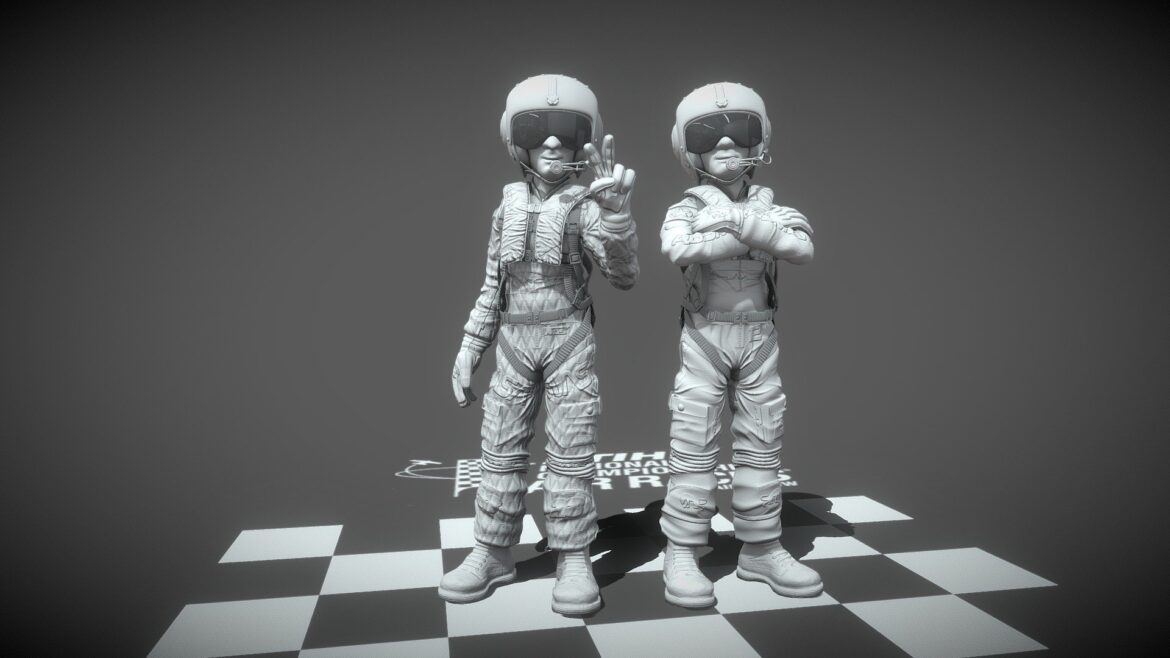 racing toy pilots flats 3d model